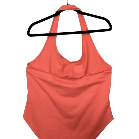 Forever 21+ Halter Neck Coral Bodysuit With Snap Button Closure Size 2X - Picture 10 of 12